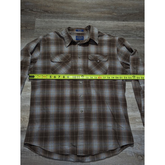 Pendleton Hiker Shirt Mens Large Brown Plaid Button Up Outdoor Cotton Flannel - Picture 10 of 11